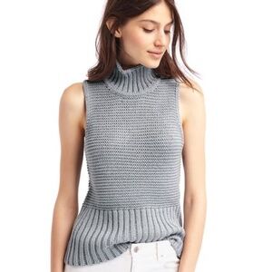 GAP Sleeveless Ribbed Turtleneck Knit Sweater Tank